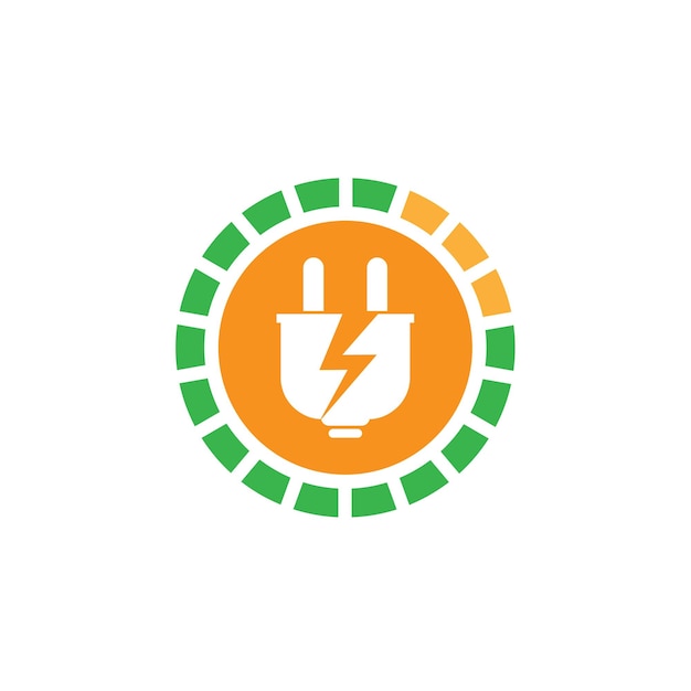 Groene energie logo eco technologie elektrische natuur macht vector symbool