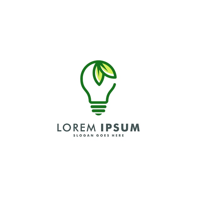 Groene energie logo ontwerp. eco lamp pictogram symbool illustratie