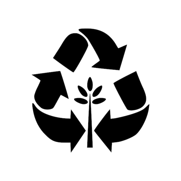 Groene energie recycling pictogram zwarte contouren vector illustratie