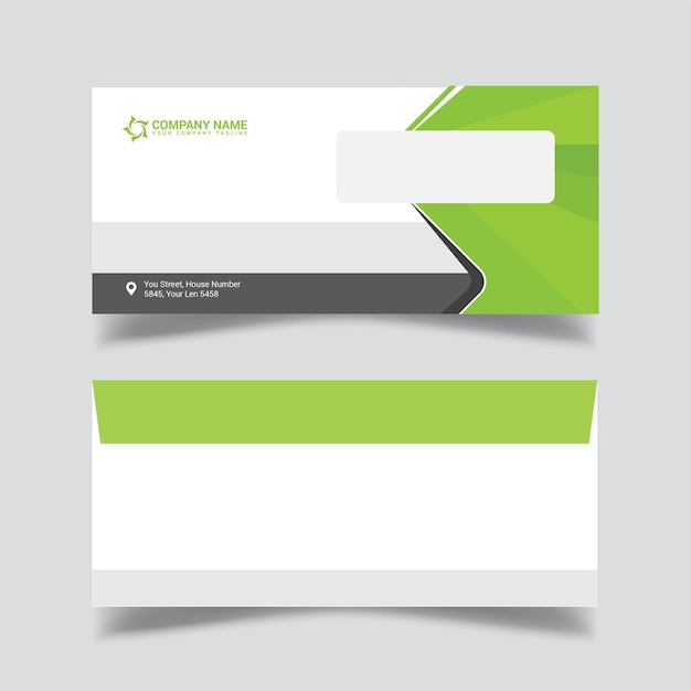 Vector groene envelop ontwerpsjabloon vector mockup