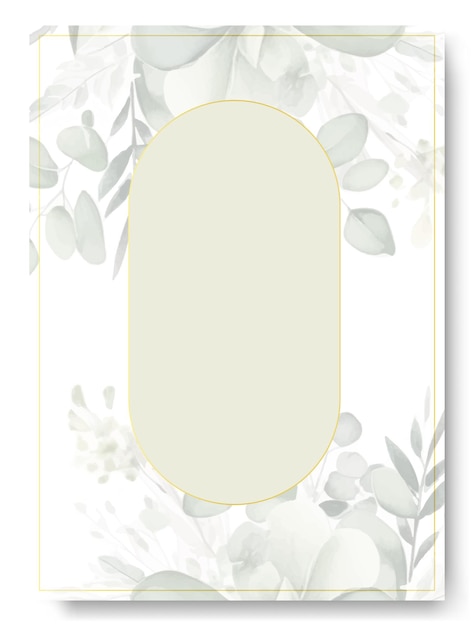 Groene eucalyptus collectie Aquarel bloem en bloemen geometrische frame rand sjabloon