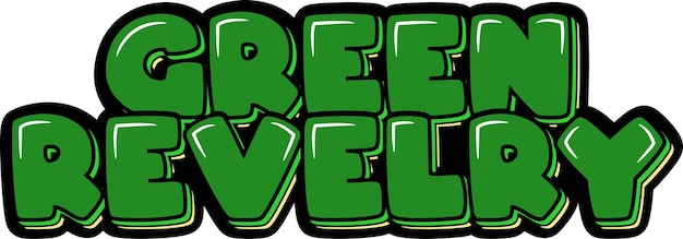 Groene Feestvreugde Belettering Vector Design