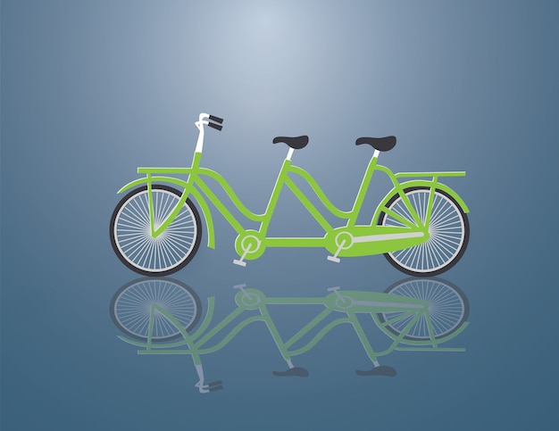 Vector groene fiets voor gezinnen