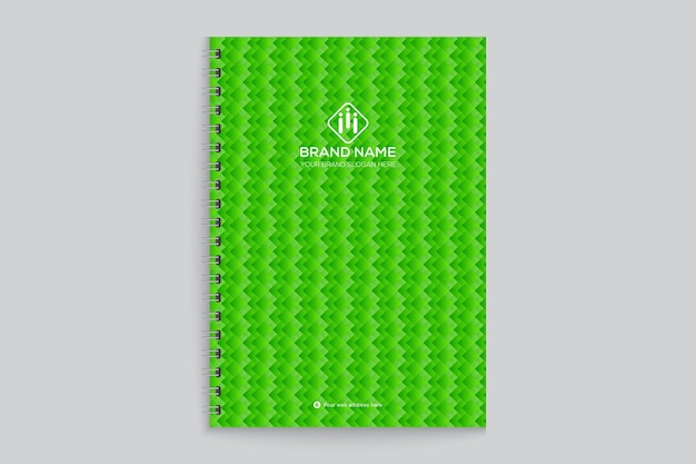 Vector groene geometrische vorm notebook ontwerpsjabloon