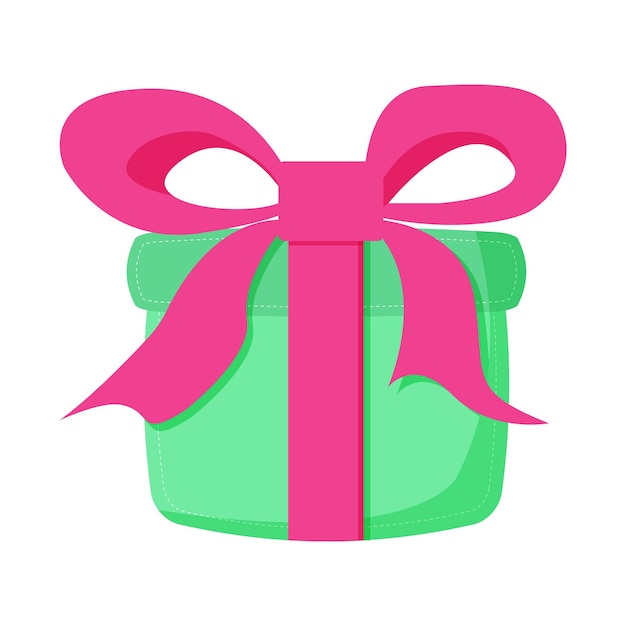 Groene geschenkdozen met roze strik