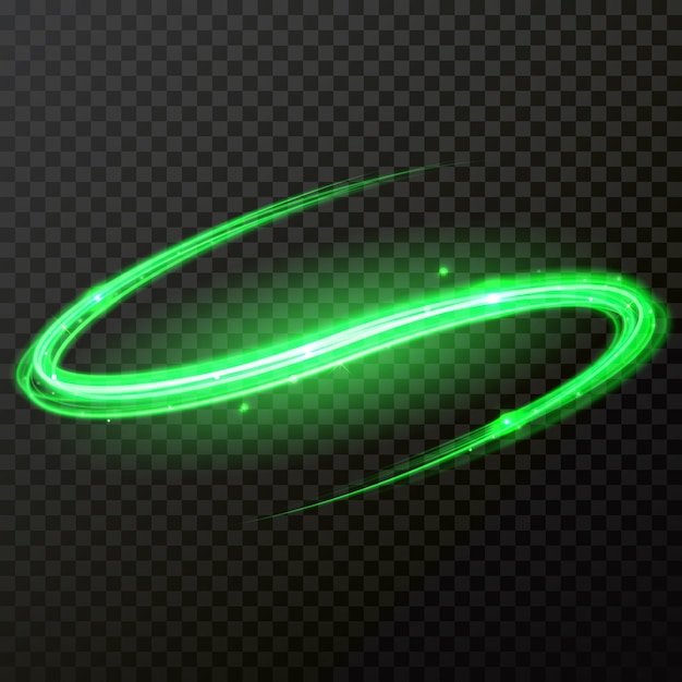 Groene glitter komeet deeltje licht vector twirl