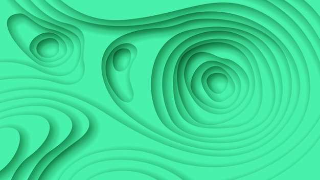 Groene golvende abstracte papier gesneden achtergrond Vector schaduwen 3D gladde objecten Modern Design