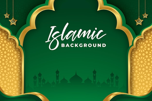 Groene gouden islamitische achtergrond vector