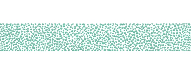 Groene hartjes met schaduw Naadloze horizontale rand Herhalend vectorpatroon Eindeloze ornament