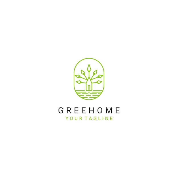 Groene huis logo ontwerp pictogram vector