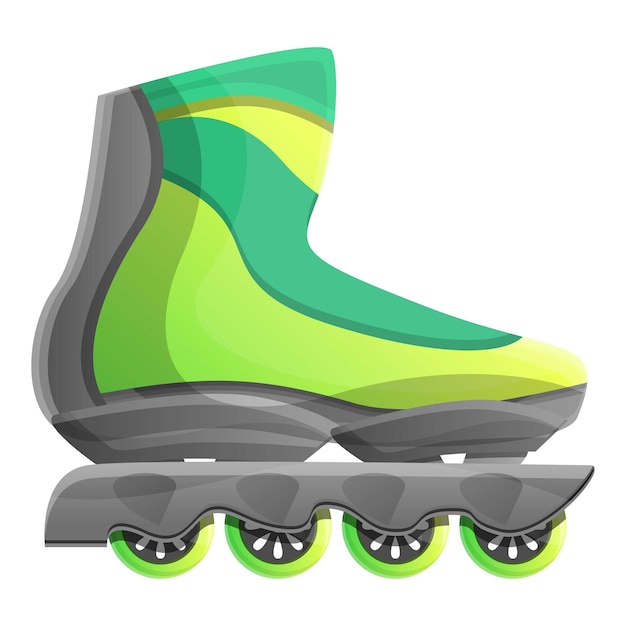 Groene inline skates pictogram Cartoon van groene inline skates vector pictogram voor webdesign geïsoleerd op een witte achtergrond