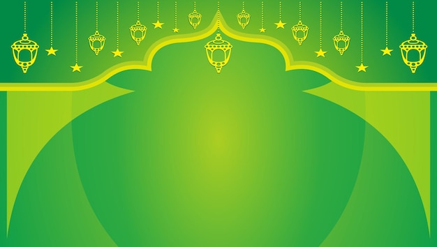 Groene islamitische horizontale achtergrond gratis vector