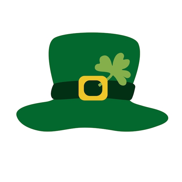 Groene kabouterhoed en pot met goud St Patrick's day platte vectorillustratie