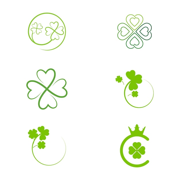 Groene klaverblad pictogram sjabloon ontwerp vector