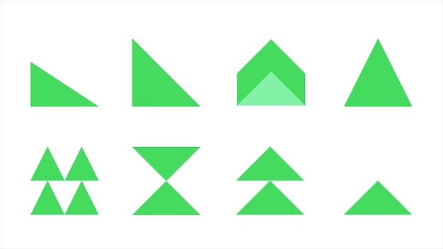 Vector groene kleur geometrische driehoek elementen