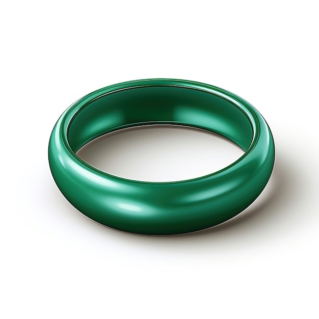 Groene kleur Ring isometrische vector witte achtergrond isolaat