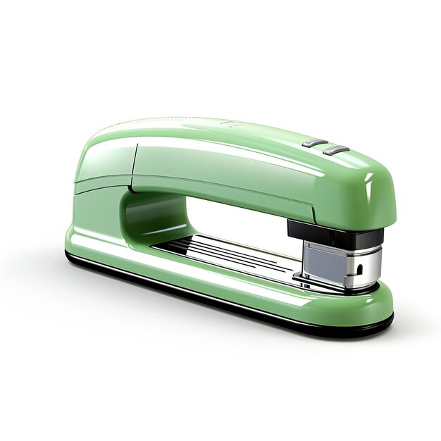 Groene kleur Stapler 3D vector witte achtergrond geïsoleerd h