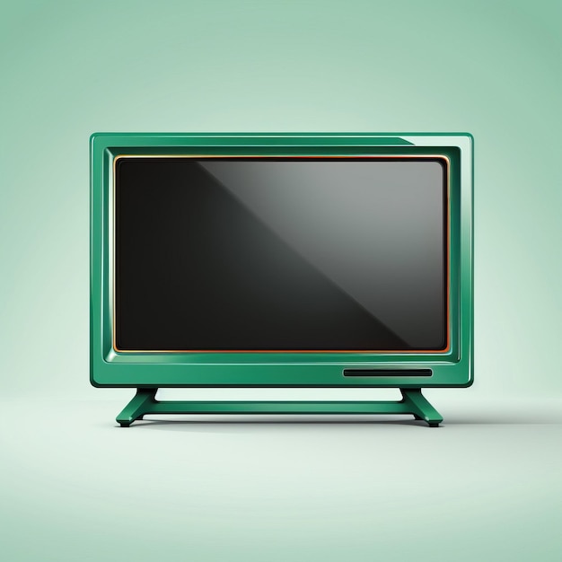 Groene kleur televisie 3D vector witte achtergrond isoleren