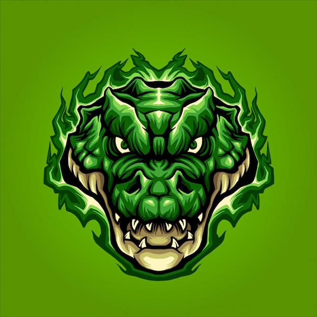 groene krokodillenkop