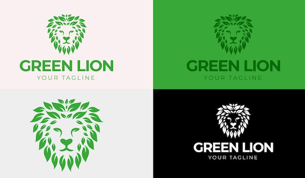 Groene leeuw logo ontwerp bewerkbaar