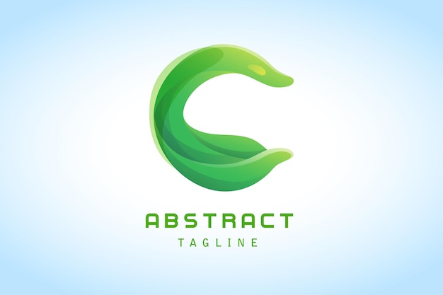 Groene letter c abstracte gradiënt logo