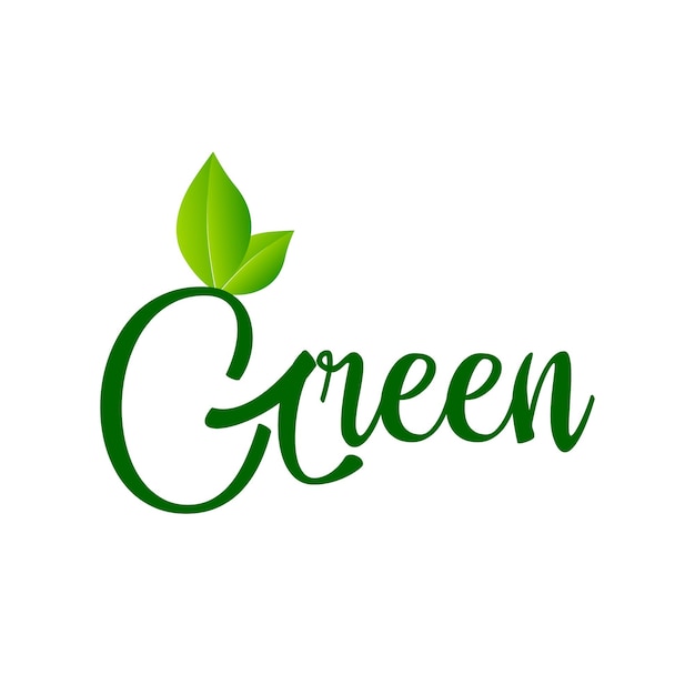 Vector groene letter natuurlijk logo met bladeren