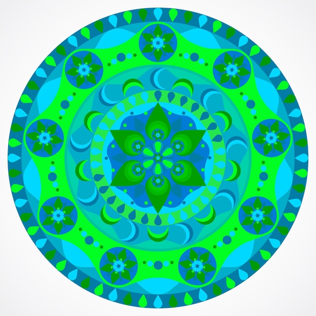 Vector groene mandala van geluk.