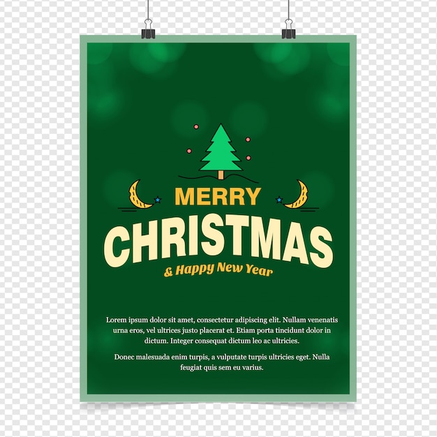 Groene merry christmas poster uitnodiging achtergrond