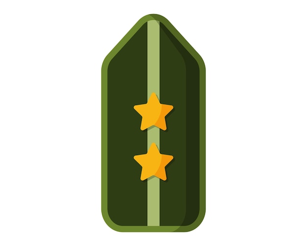 Groene militaire rangen schouder badge leger soldaat chevron band met twee gouden sterren