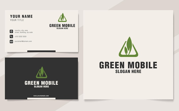 Groene mobiele logosjabloon op monogramstijl