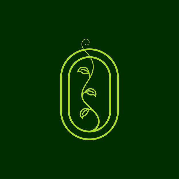 Groene moderne badge met logo-ontwerp voor plantengroei