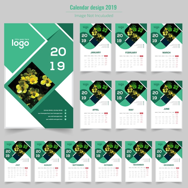 Groene muur kalender 2019