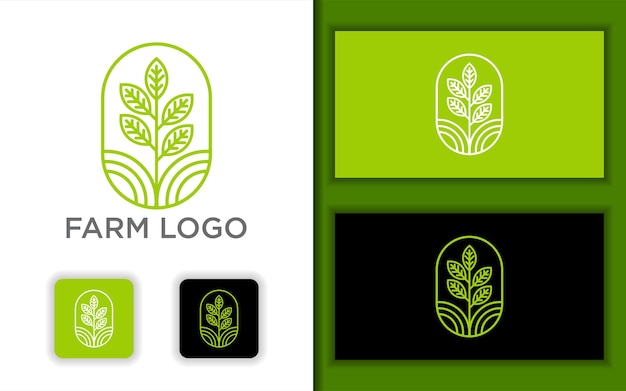 Groene natuur boerderij concept logo ontwerpsjabloon