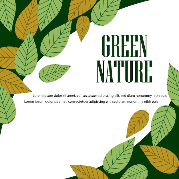 Groene natuur flyer achtergrond vector ontwerp