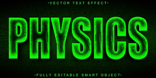 Groene natuurkunde Vector Volledig bewerkbaar Smart Object Text Effect
