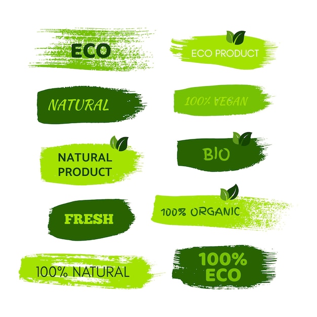 Groene natuurlijke bio-labels