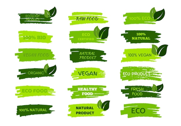 Groene natuurlijke bio-labels