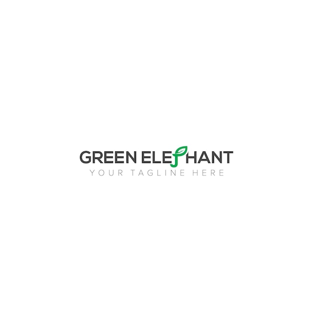 groene olifant belettering logo, logo type stijl