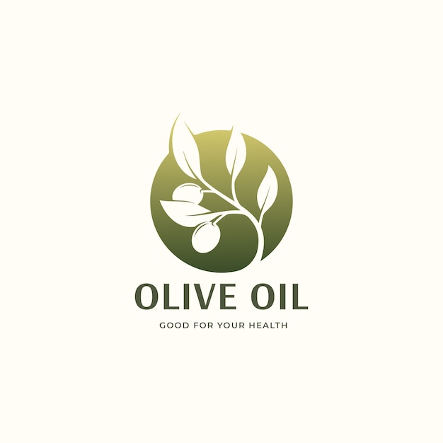 Vector groene olijfolie cirkel logo ontwerp