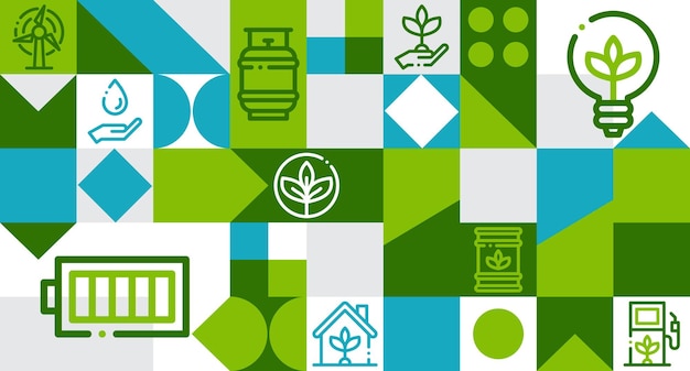 Groene omgeving banner Duurzame zaken of groen bedrijfsconcept Vector van de natuur Ecologie banner Vectorillustratie