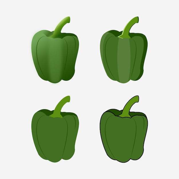 groene paprika vectorstijl