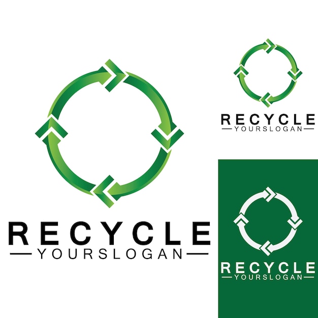 Groene pijl recycle logo vector pictogrammalplaatje