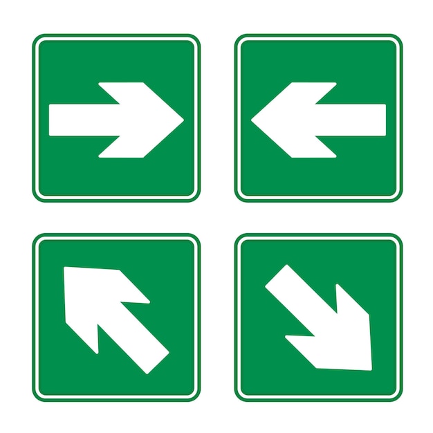 Groene pijlen voor nooduitgangen