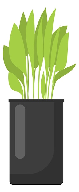 Groene plant in pot pictogram voor binnendecoratie met bloemen