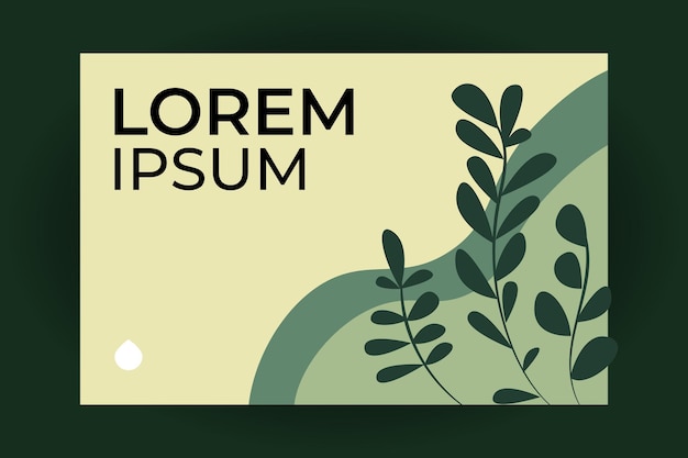 Groene salie achtergrond met tekstruimte en bladeren element voor omslag presentatie sjabloon kaart webbanner
