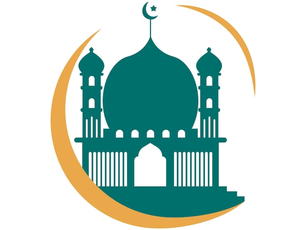 Groene silhouetelementen van de moskee Illustratie