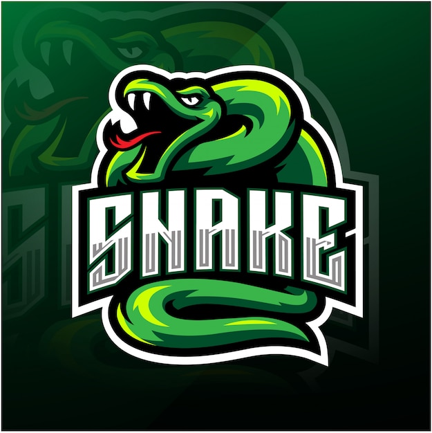 Groene slang esport mascotte logo