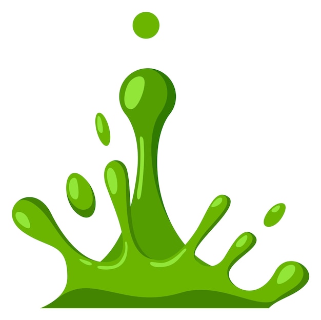 Groene slijm splash Giftige verf sricky druppel geïsoleerd op een witte achtergrond