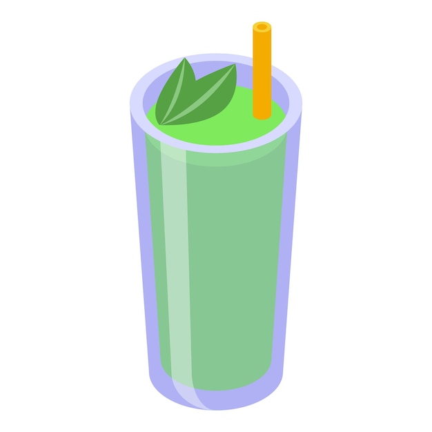 Groene smoothie in een hoog glas met een rietje en muntbladeren die een gezonde levensstijl bevorderen