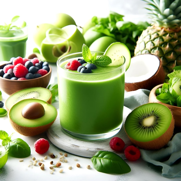 groene smoothie witte achtergrond